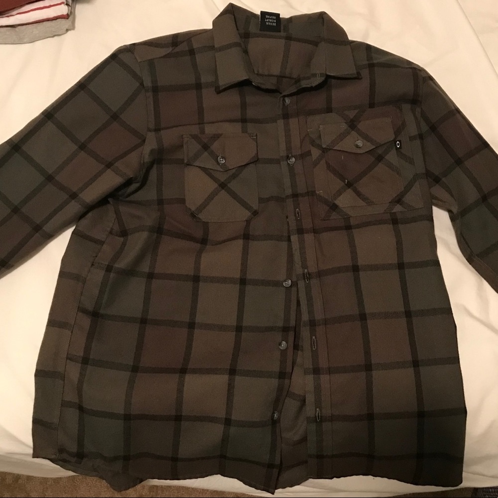 Oakley Adobe Woven Flannel Shirt Mens Green